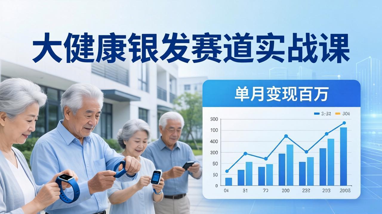 大健康银发赛道实战课：拆解视频号线索型 IP 单月变现百万逻辑，教你精准获客高效变现-niguangts