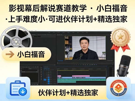 某大佬的影视幕后解说赛道教学，小白福音，上手难度小，可进伙伴计划+精选独家-niguangts