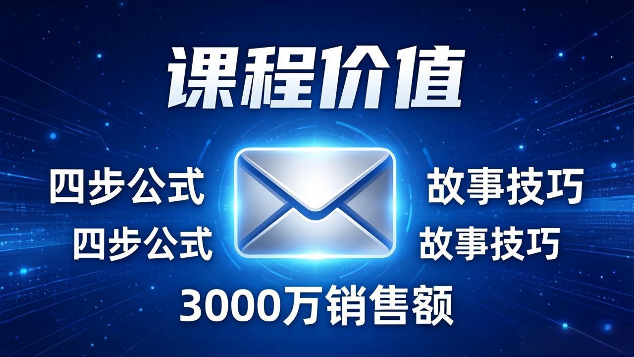 高效邮件销售课：15分钟写出高转化邮件，四步公式+故事技巧，3000万销售额玩法拆解-niguangts