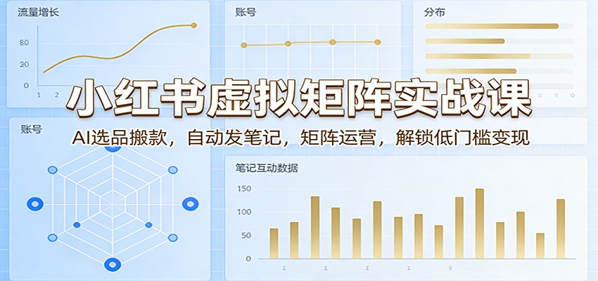 小红书虚拟矩阵实战课：AI选品搬款，自动发笔记，矩阵运营，解锁低门槛变现-niguangts