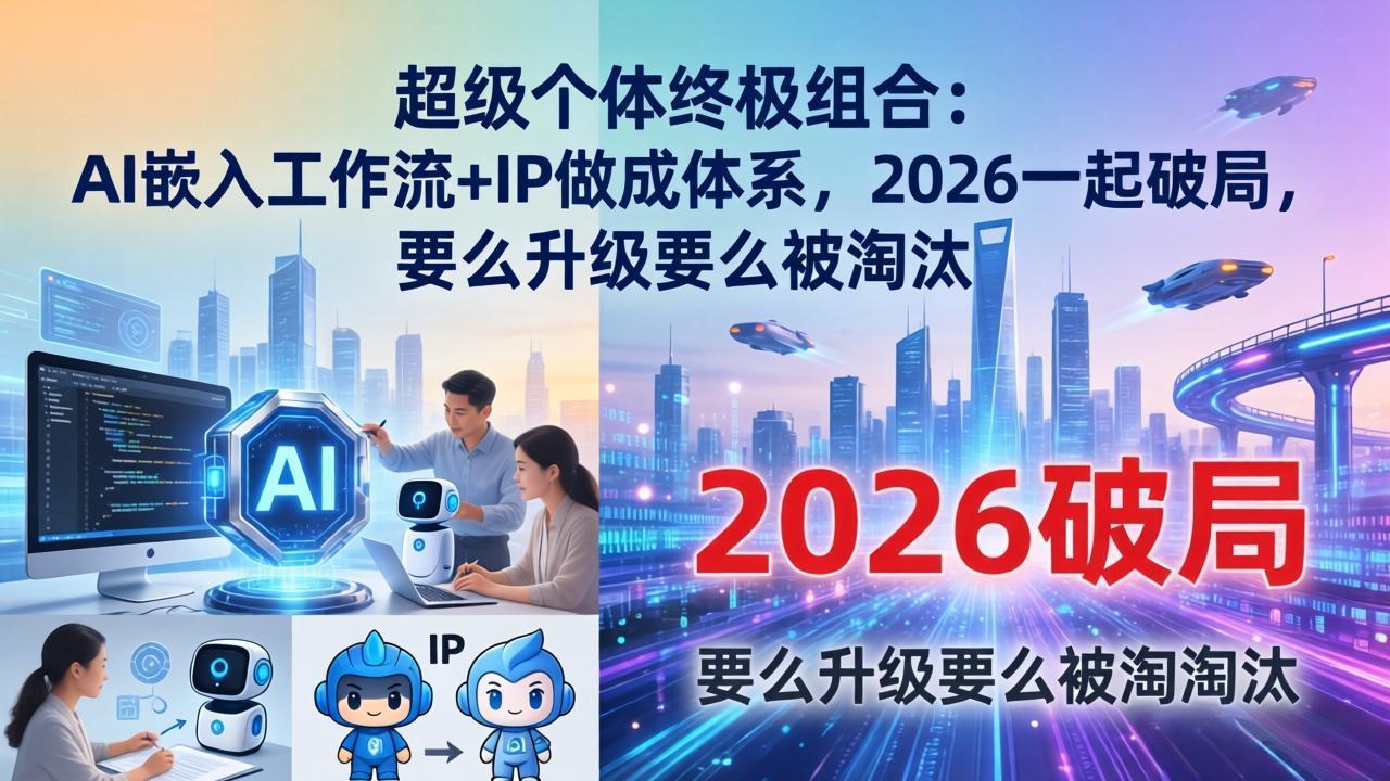 超级个体终极组合：AI嵌入工作流+IP做成体系，2026一起破局，要么升级要么被淘汰-niguangts