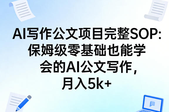 AI写作公文项目完整SOP，保姆级零基础也能学会的AI公文写作，月入5k+-niguangts
