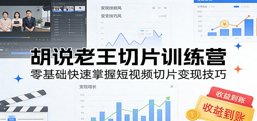 胡说老王切片训练营，零基础快速掌握短视频切片变现技巧-niguangts