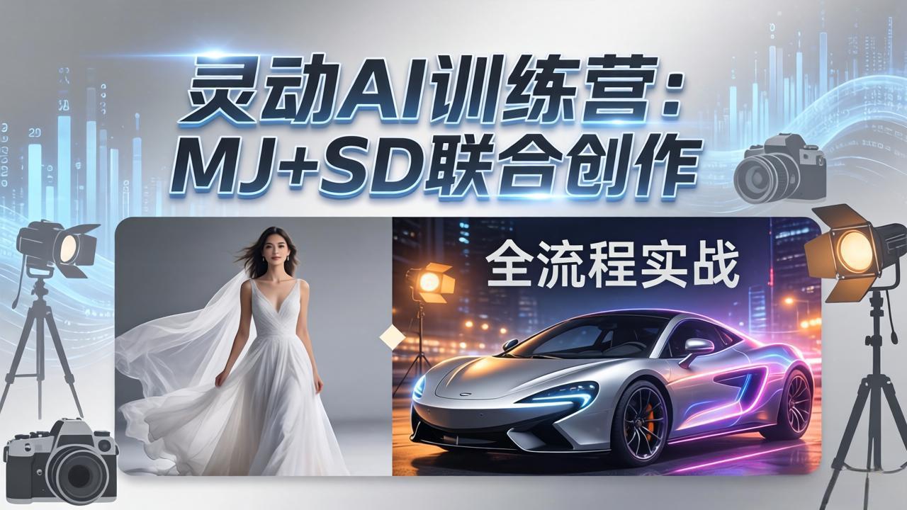 灵动AI训练营-3.0课程：MJ+SD联合创作，从婚纱大片到汽车广告，摄影后期全流程实战-niguangts