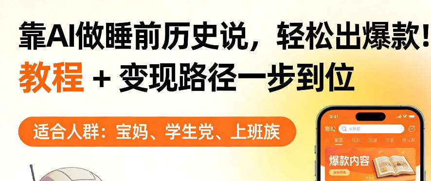 靠AI做睡前历史解说，轻松出爆款！教程+变现路径一步到位，单个视频收益1K+【揭秘】-niguangts