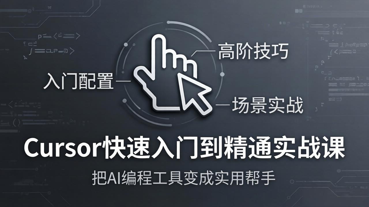 Cursor快速入门到精通实战课：入门配置+高阶技巧+场景实战，把AI编程工具变成实用帮手-niguangts