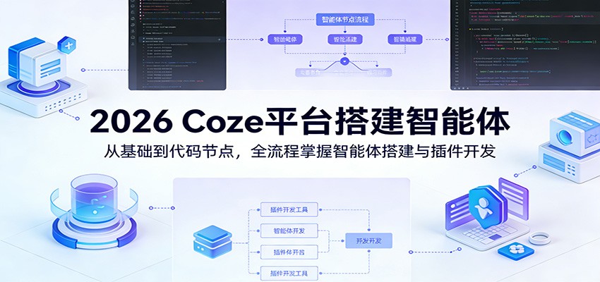 2026 Coze平台搭建智能体：从基础到代码节点，全流程掌握智能体搭建与插件开发-niguangts