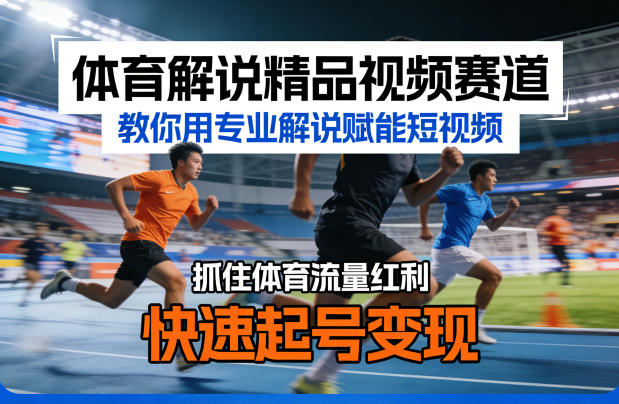 体育解说精品视频赛道，教你用专业解说赋能短视频，抓住体育流量红利，快速起号变现-niguangts