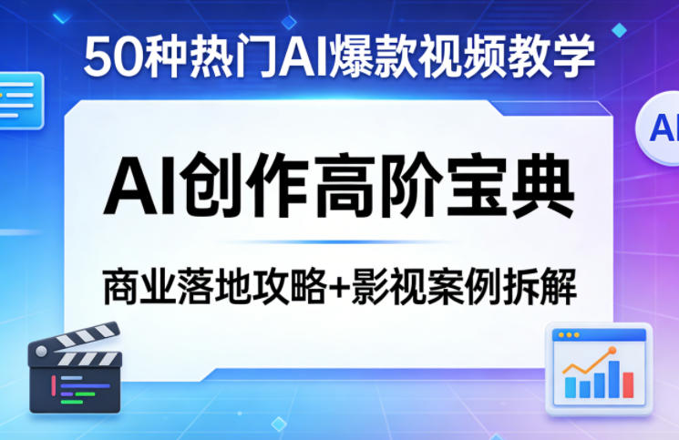 50种热门AI爆款视频教学，AI创作高阶宝典，商业落地攻略+影视案例拆解-niguangts