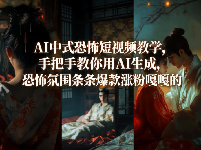 AI中式恐怖短视频教学，手把手教你用AI生成，恐怖氛围条条爆款涨粉嘎嘎的-niguangts