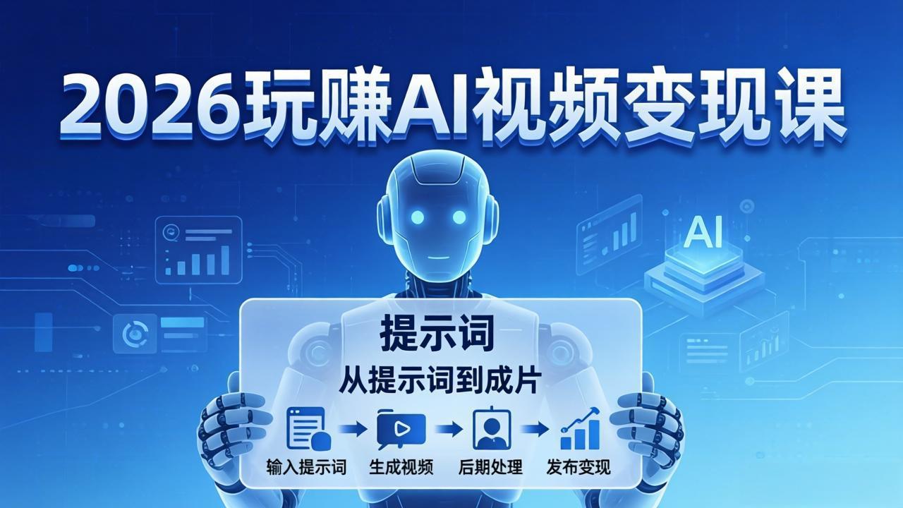 2026玩赚AI视频变现课：掌握 AI 视频全流程技能，从提示词到成片高效产出-niguangts