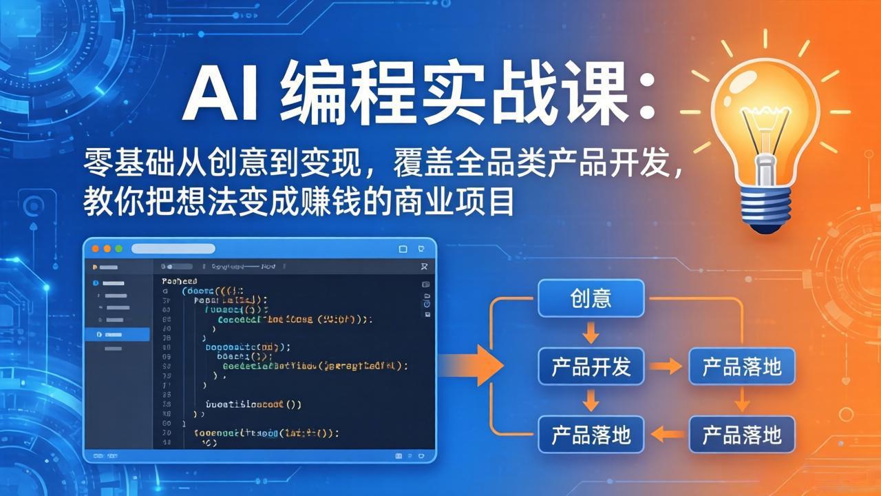AI编程实战课-第三期 更新：零基础从创意到变现，覆盖全品类产品开发，把想法变成赚钱的项目-niguangts