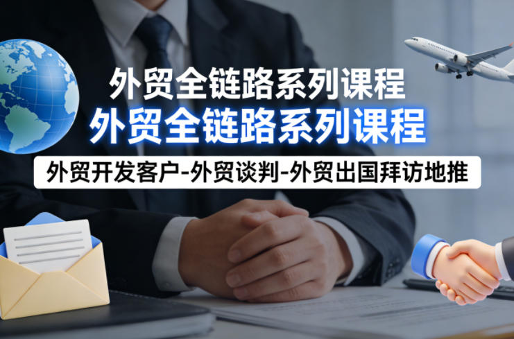 外贸系列课程，外贸开发客户-外贸谈判-外贸出国拜访地推，完成一个外贸链路-niguangts