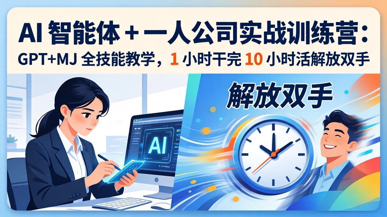 AI 智能体 + 一人公司实战训练营：GPT+MJ 全技能教学，1 小时干完 10 小时活解放双手-niguangts