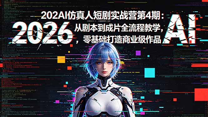2026AI仿真人短剧实战营第4期：从剧本到成片全流程教学，零基础打造商业级作品-niguangts