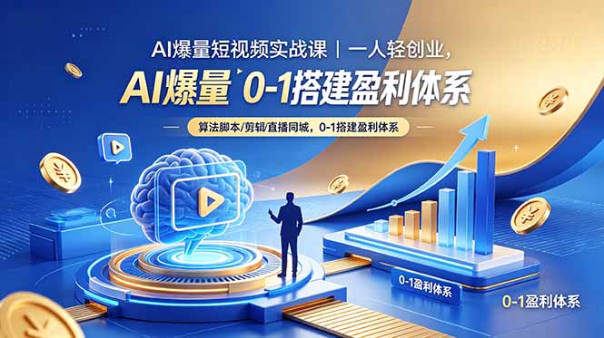 AI爆量短视频实战课｜一人轻创业，算法脚本剪辑直播同城，0-1搭建盈利体系-niguangts