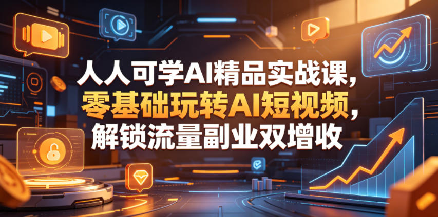 人人可学AI精品实战课，零基础玩转AI短视频，解锁流量副业双增收-niguangts