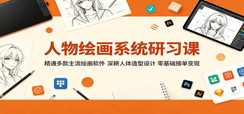 人物绘画系统研习课：精通多款主流绘画软件，深耕人体造型设计，零基础接单变现-niguangts