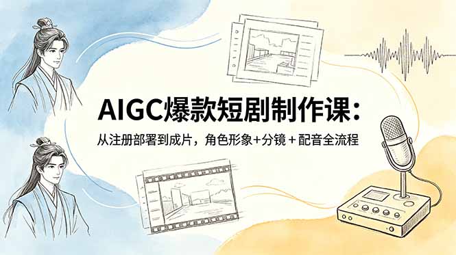 AIGC爆款短剧制作课：从注册部署到成片，角色形象+分镜+配音全流程-niguangts