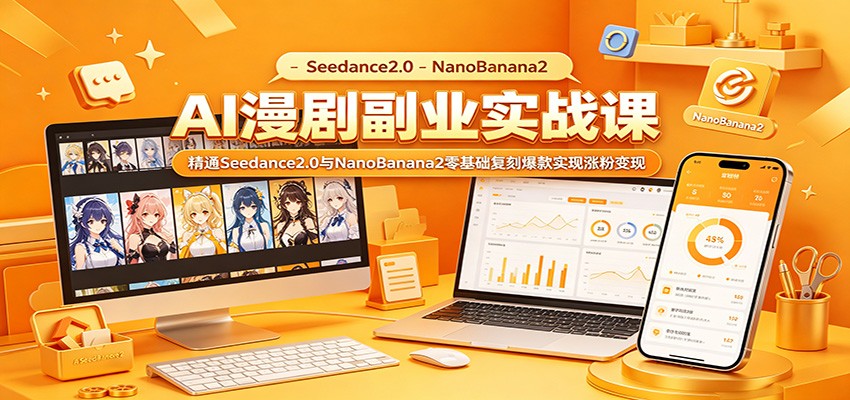 AI漫剧副业实战课：精通Seedance2.0与NanoBanana2零基础复刻爆款实现涨粉变现-niguangts