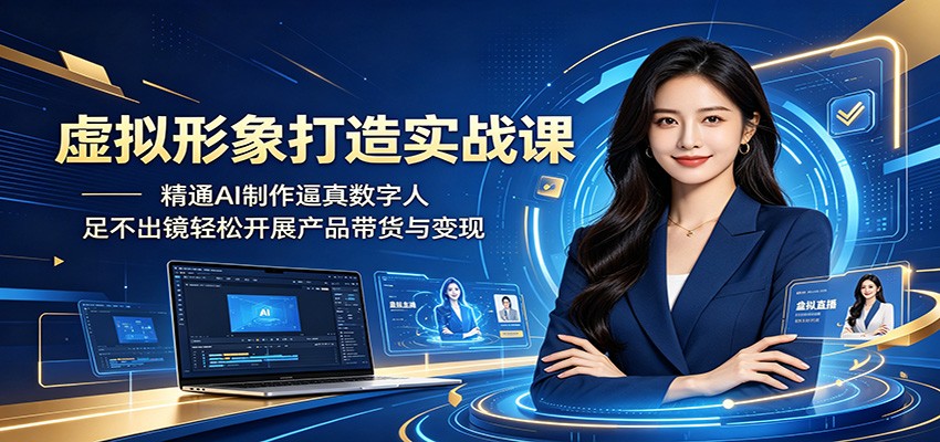 虚拟形象打造实战课：精通AI制作逼真数字人，足不出镜轻松开展产品带货与变现-niguangts