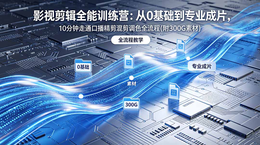 2026影视剪辑全能实战课｜0基础到专业成片，全流程教学，高清带300G素材-niguangts
