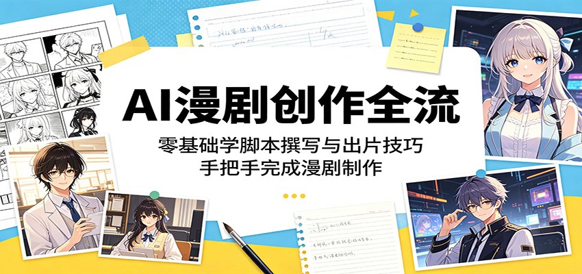 AI漫剧创作全流程：零基础学脚本撰写与出片技巧，手把手完成漫剧制作-niguangts