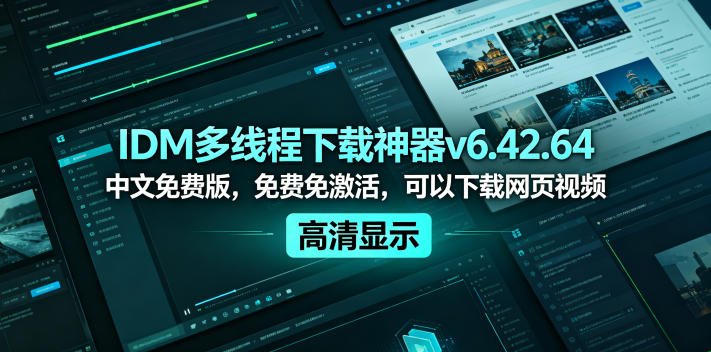 IDM多线程下载神器v6.42.64中文免费版，免费免激活，可以下载网页视频(例如飞书文档内的视频)-niguangts