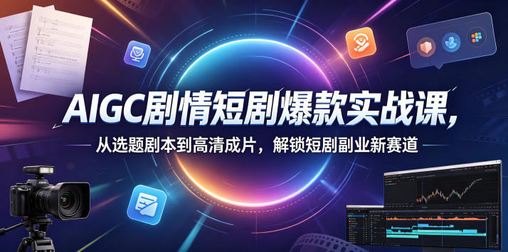 AIGC剧情短剧爆款实战课，从选题剧本到高清成片，解锁短剧副业新赛道-niguangts