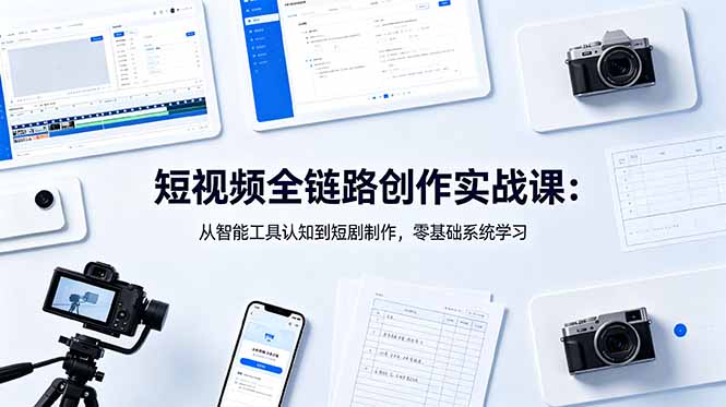 短视频全链路创作实战课：从智能工具认知到短剧制作，零基础系统学习-niguangts