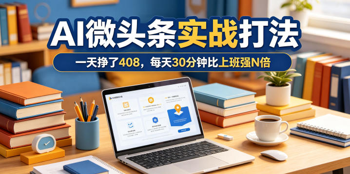 一天挣了408，AI微头条实战打法，每天30分钟比上班强N倍-niguangts