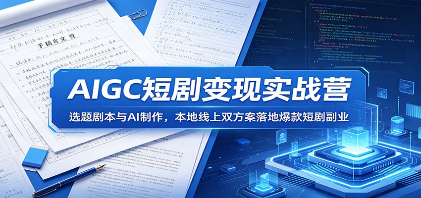 AIGC短剧变现实战营：选题剧本与AI制作，本地线上双方案落地爆款短剧副业-niguangts