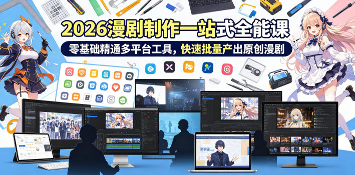 2026 AI漫剧制作一站式全能课，零基础精通多平台工具，快速批量产出原创漫剧-niguangts