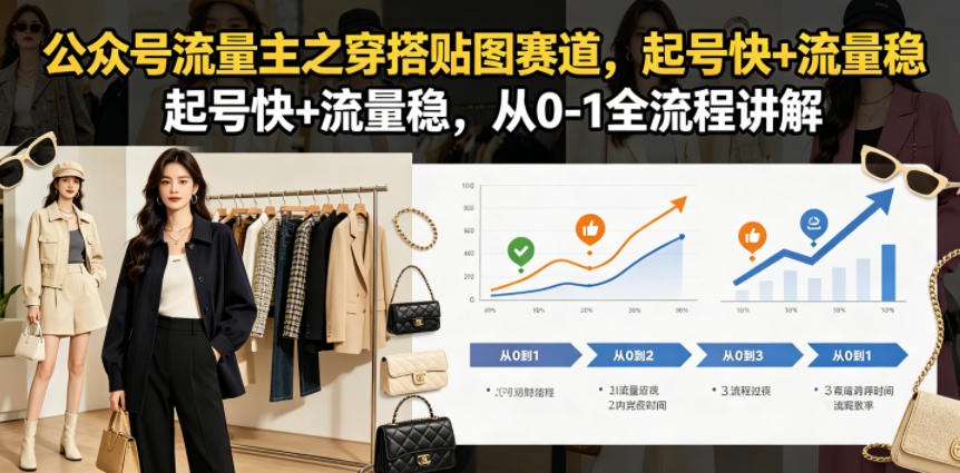 公众号流量主之穿搭贴图赛道，起号快+流量稳，从0-1全流程讲解-niguangts