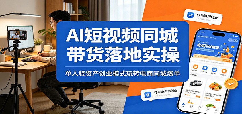 AI短视频同城带货落地实操：单人轻资产创业模式玩转电商同城爆单-niguangts