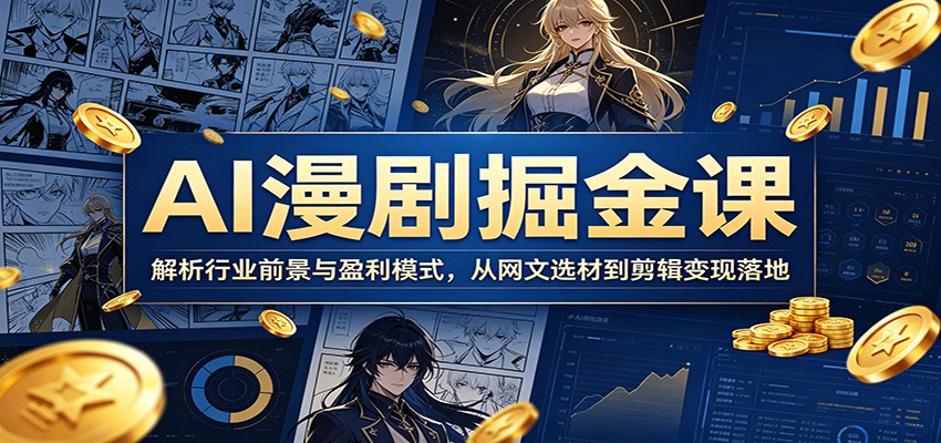 AI漫剧掘金课：解析行业前景与盈利模式，从网文选材到剪辑变现落地-niguangts