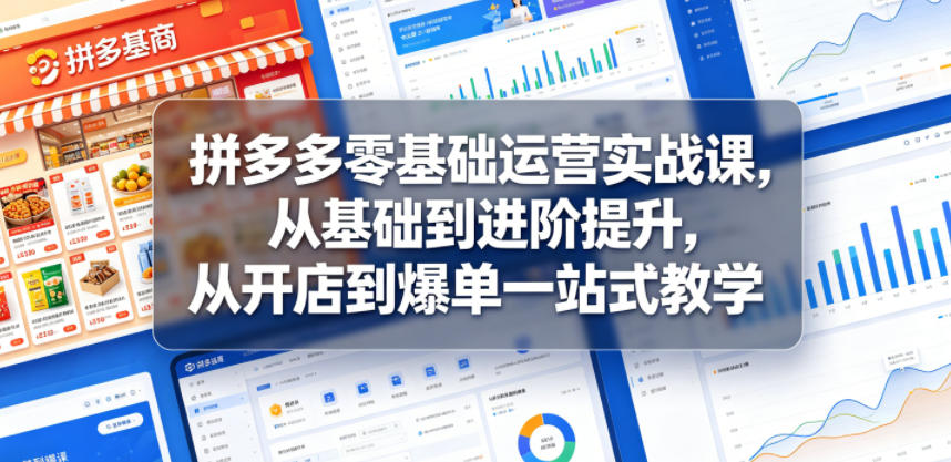 拼多多零基础运营实战课，从基础到进阶提升，从开店到爆单一站式教学-niguangts
