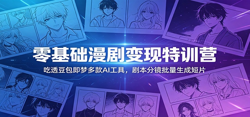 零基础漫剧变现特训营：玩转豆包即梦多款AI工具，剧本分镜批量生成短片-niguangts