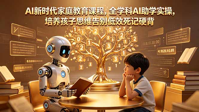 AI新时代家庭教育课程，全学科AI助学实操，培养孩子思维告别低效死记硬背-niguangts
