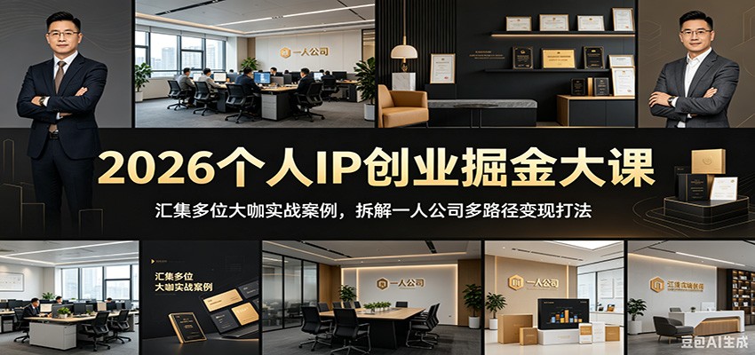 2026个人IP创业掘金大课：汇集多位大咖实战案例，拆解一人公司多路径变现打法-niguangts