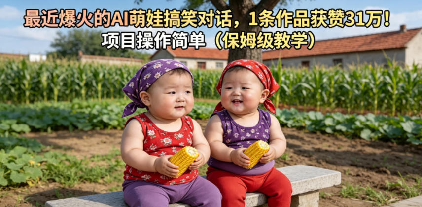 最近爆火的AI萌娃搞笑对话，1条作品获赞31W，项目操作简单(保姆级教学)-niguangts