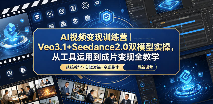 AI视频变现训练营|Veo3.1+Seedance2.0双模型实操,从工具运用到成片变现全教学-niguangts