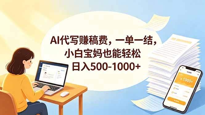 AI代写赚稿费，一单一结，小白宝妈也能轻松日入500-1000+-niguangts