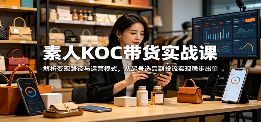 素人KOC带货实战课：解析变现路径与运营模式，从起号选品到投流实现稳步出单-niguangts