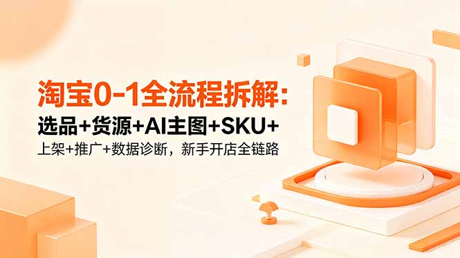 淘宝0-1全流程拆解：选品+货源+AI主图+SKU+上架+推广+数据诊断，新手开店全链路-niguangts