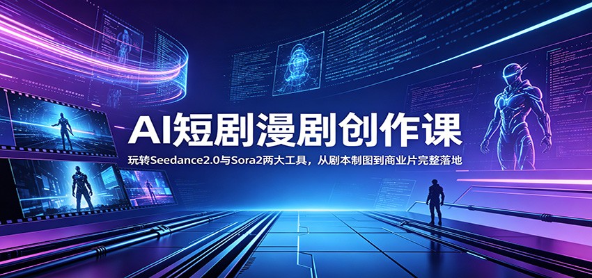 AI短剧漫剧创作课：玩转Seedance2.0与 Sora2两大工具，从剧本制图到商业片完整落地-niguangts