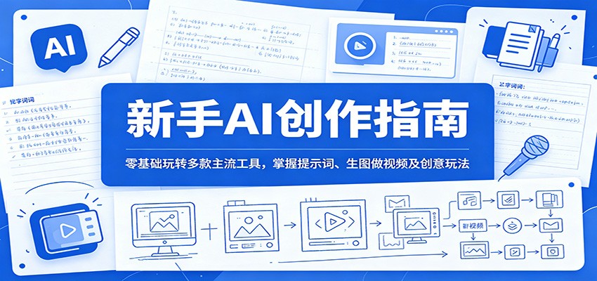 新手AI创作指南：零基础玩转多款主流工具，掌握提示词、生图做视频及创意玩法-niguangts