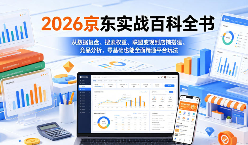 2026京东实战百科全书，从数据复盘、搜索权重、联盟变现到店铺搭建、竞品分析，零基础也能全面精通平台玩法-niguangts