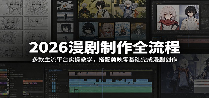 2026漫剧制作全流程：多款主流平台实操教学，搭配剪映零基础完成漫剧创作-niguangts