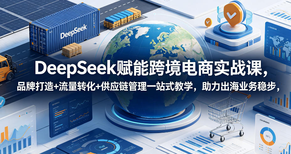 DeepSeek赋能跨境电商实战课，品牌打造+流量转化+供应链管理一站式教学，助力出海业务稳步发展-niguangts